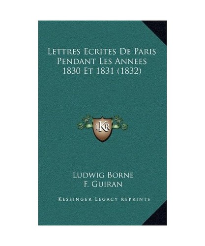 Lettres ecrites paris - de,